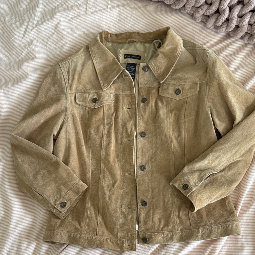 Vintage suede Tan Suede Jacket XL button front